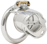 S211 side-vent stainless steel chastity cage standard with circular ring