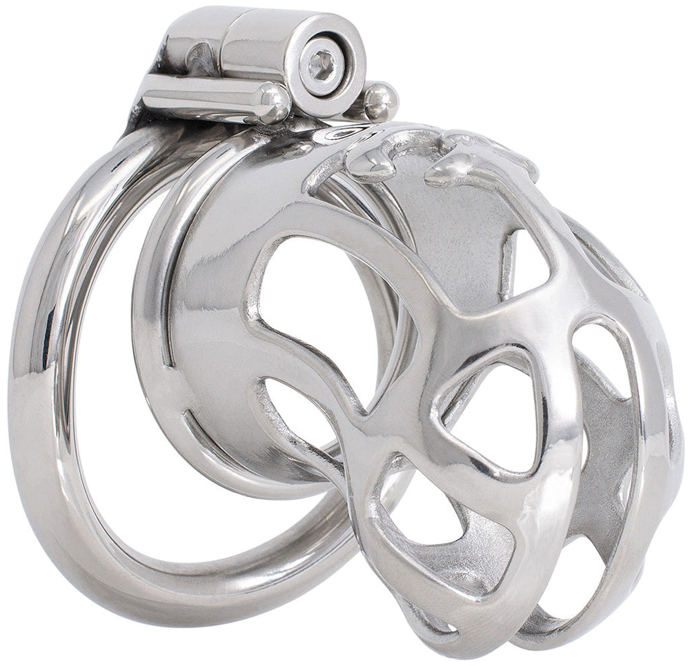 S224 ventilated stainless steel chastity cage standard with hex lock