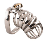 S77 standard ringed open-frame stainless steel chastity cage with base ring