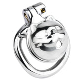 Silver lucky cat stainless steel mini chastity cage
