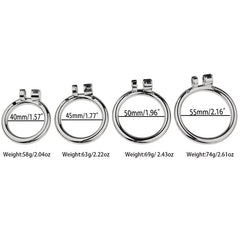 Smiley flat chastity cage with 40mm 45mm 50mm and 55mm flat rings