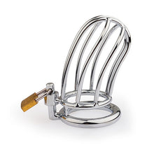 The Siebe Bonnet padlock cage with round base ring, upright view