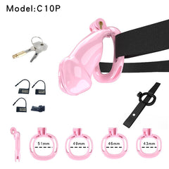 Transparent C10T resin labia chastity lock with rings and keys