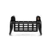 Black two-person shared resin chastity cage front view