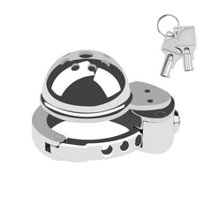 ZC-057 flat metal cage with adjustable ring, lock and keys