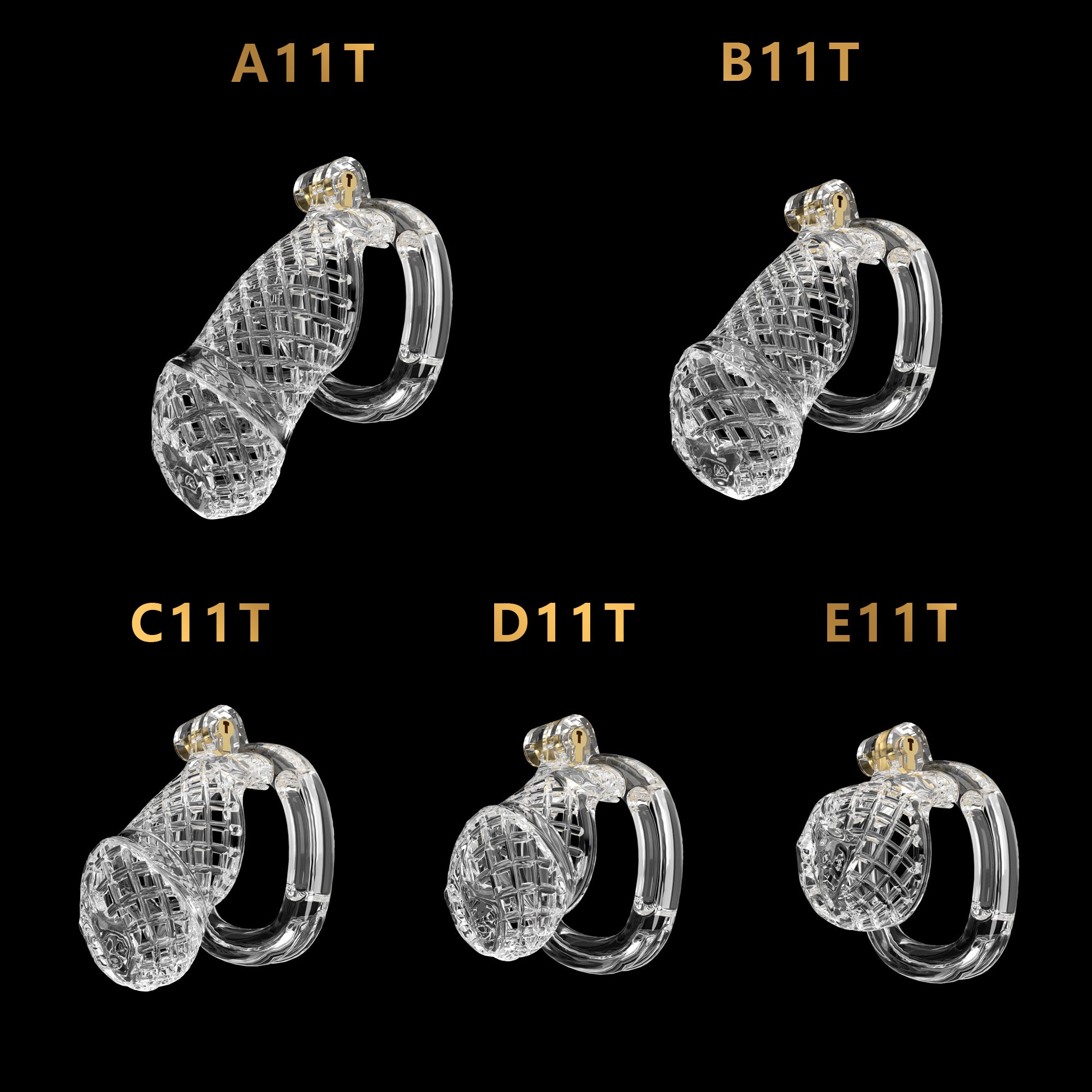 Mesh Ventilated Resin Chastity Cage, 45–105 mm Length Options