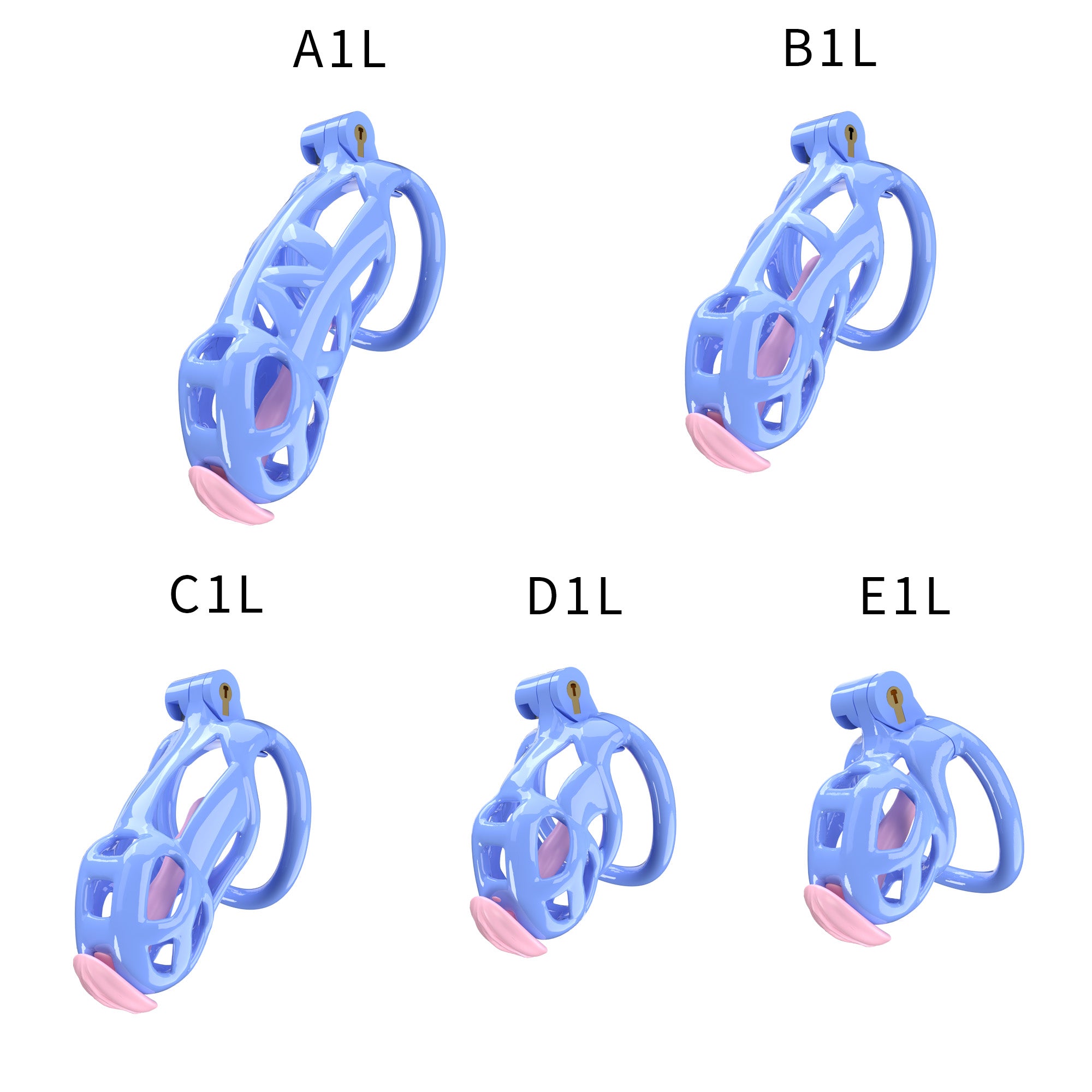 3D Printed Male Chastity Cage with Lock & 5 Rings – Resin Virginity Device for Men