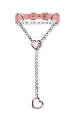 LoveChains™ - Heart Slip Chain Leather Choker Collar