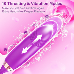 10 Thrusting & Vibrating Kiss Modes Bite Rose Toy