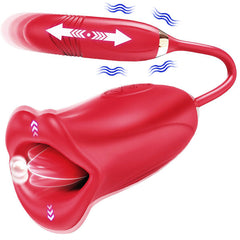 10 Thrusting & Vibrating Kiss Modes Bite Rose Toy