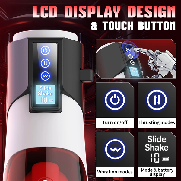 10 Vibrating & 8 Thrusting & LCD Display 3D Male Stroker