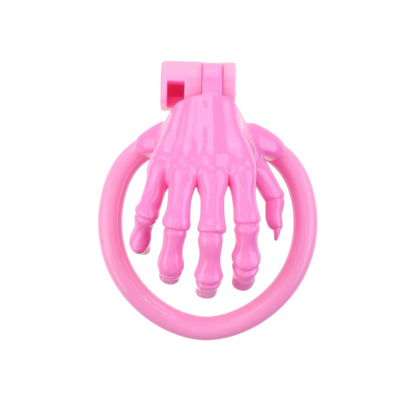 Skeleton Hand Medical-Grade Resin Chastity Cage with 4 Rings