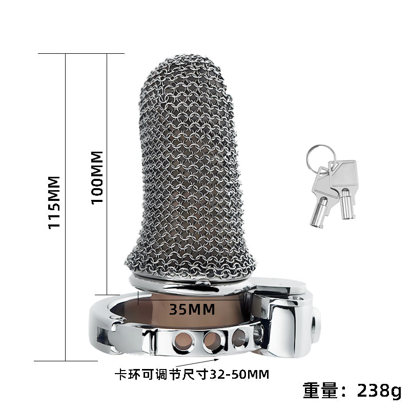 Breathable Chainmail Chastity Cage – 42–137mm Lengths