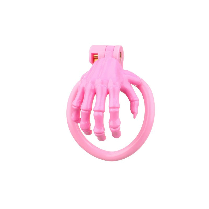 Skeleton Hand Medical-Grade Resin Chastity Cage with 4 Rings