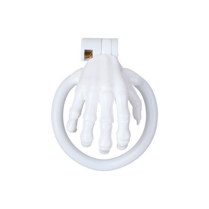 Skeleton Hand Medical-Grade Resin Chastity Cage with 4 Rings