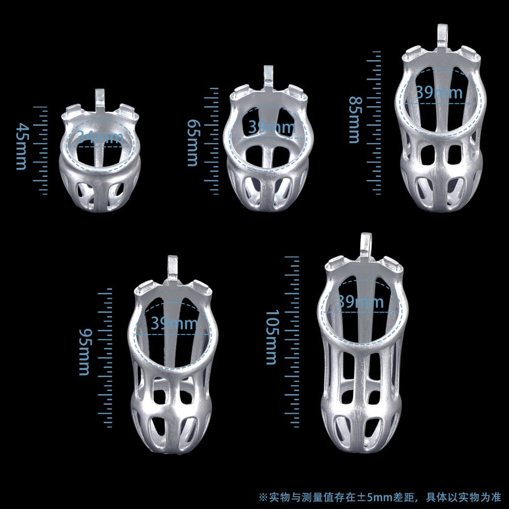 3D Printed Male Chastity Cage – Lightweight Penis Lock with 5 Rings for Erection Control & Bondage Fun