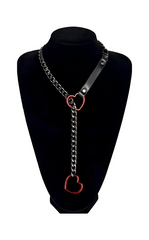 LoveChains™ – Heart Slip Chain Leather Strap Choker Collar