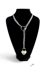 LoveChains™ - Crystal Heart Lock & Key Slip Chain