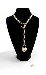 LoveChains™ - Crystal Heart Lock & Key Slip Chain