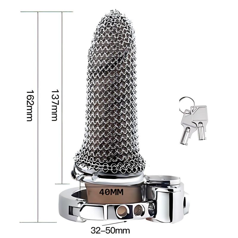 Breathable Chainmail Chastity Cage – 42–137mm Lengths