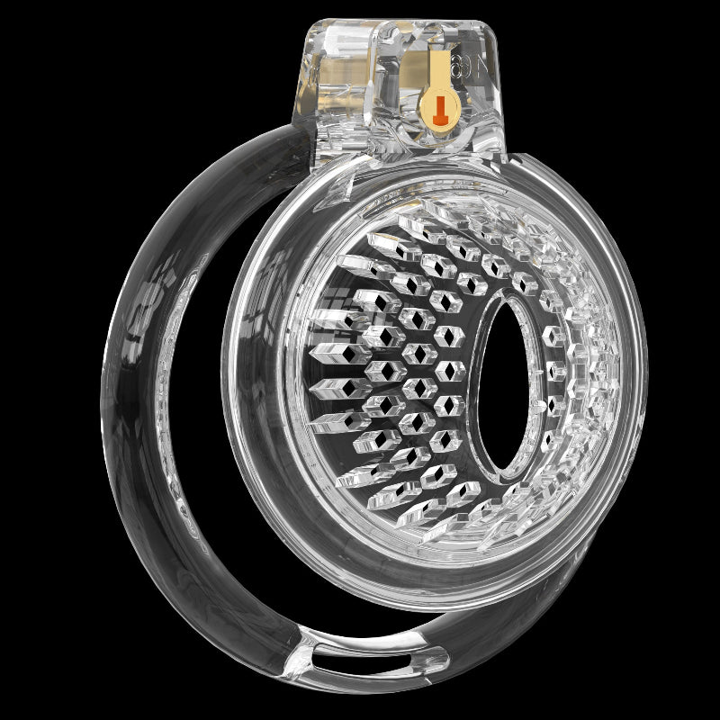 Dotted Vent Soft TPE/Silicone Chastity Cage with 6 Rings