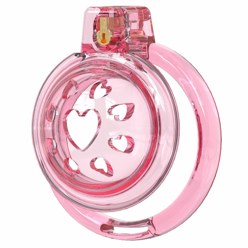 Heart Vent Soft TPE/Silicone Chastity Cage with 6 Rings