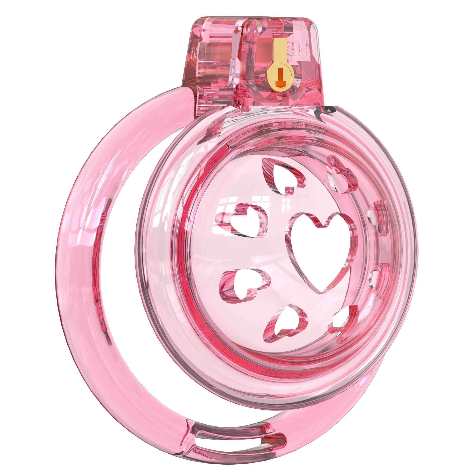 Heart Vent Soft TPE/Silicone Chastity Cage with 6 Rings