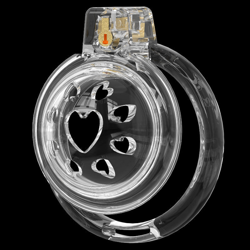 Heart Vent Soft TPE/Silicone Chastity Cage with 6 Rings