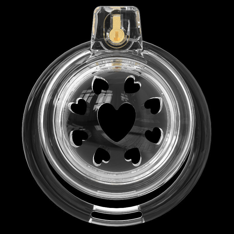 Heart Vent Soft TPE/Silicone Chastity Cage with 6 Rings
