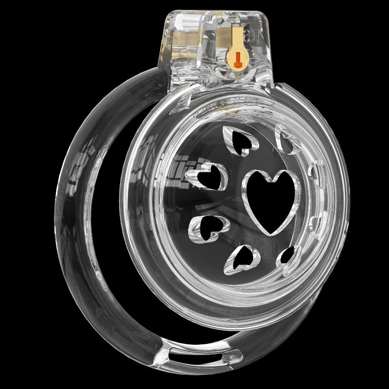 Heart Vent Soft TPE/Silicone Chastity Cage with 6 Rings