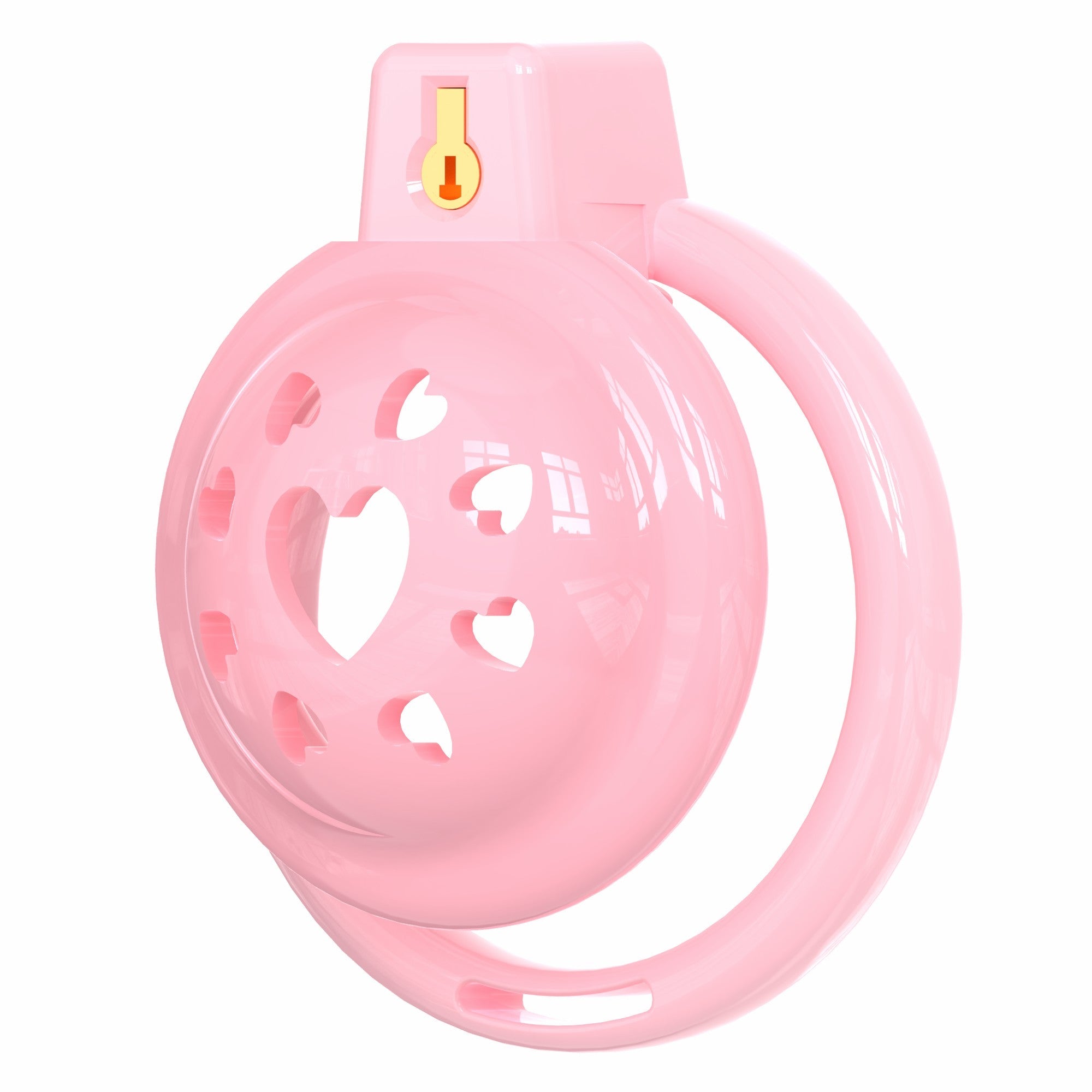 Heart Vent Soft TPE/Silicone Chastity Cage with 6 Rings