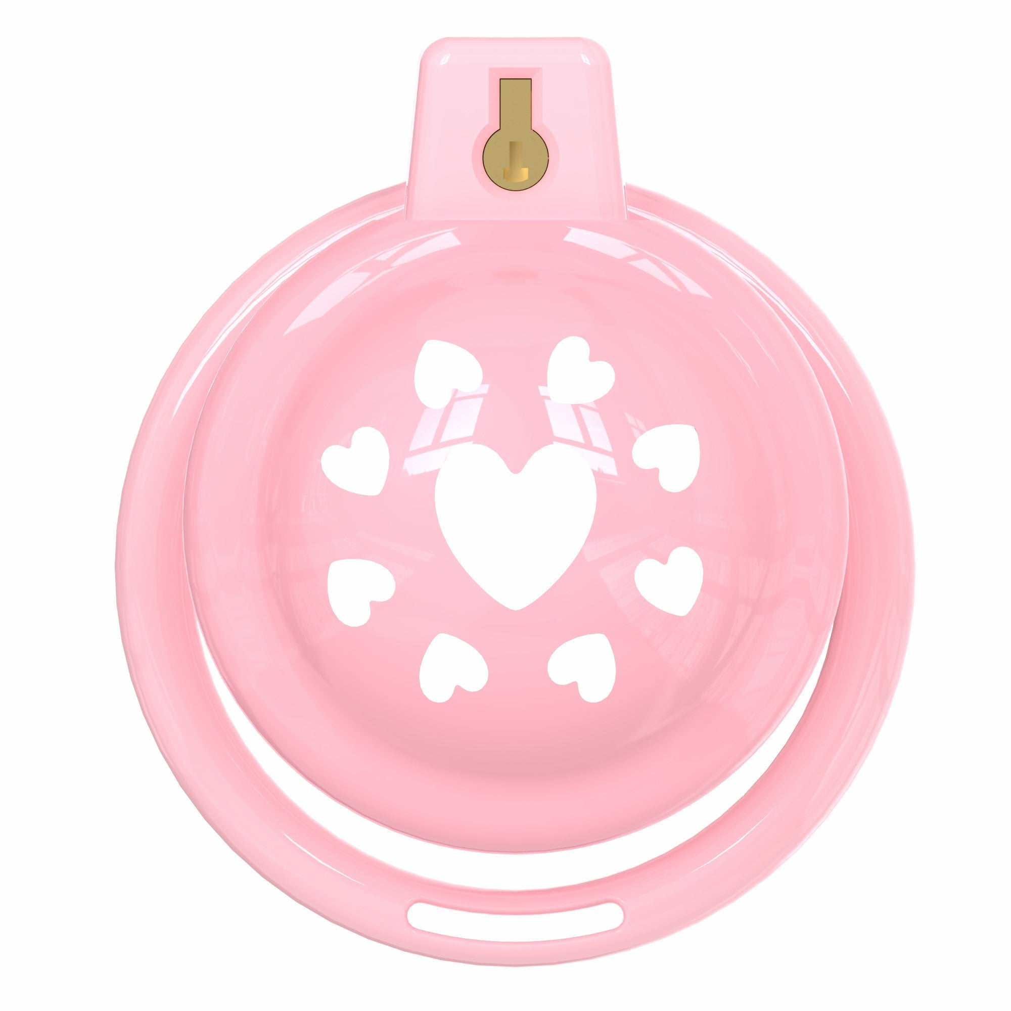 Heart Vent Soft TPE/Silicone Chastity Cage with 6 Rings