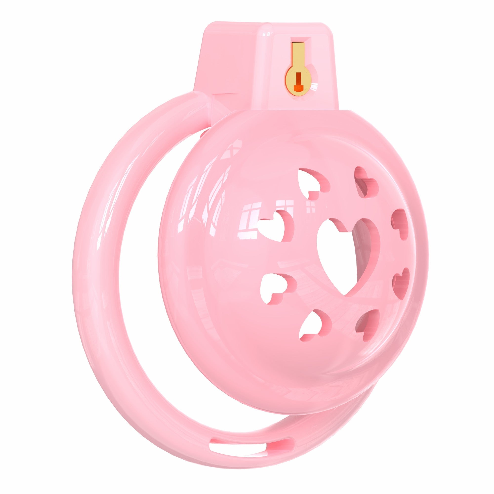 Heart Vent Soft TPE/Silicone Chastity Cage with 6 Rings
