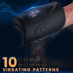 2 In 1 Flexible Handheld 10 Vibrating Stamina Training Stroker