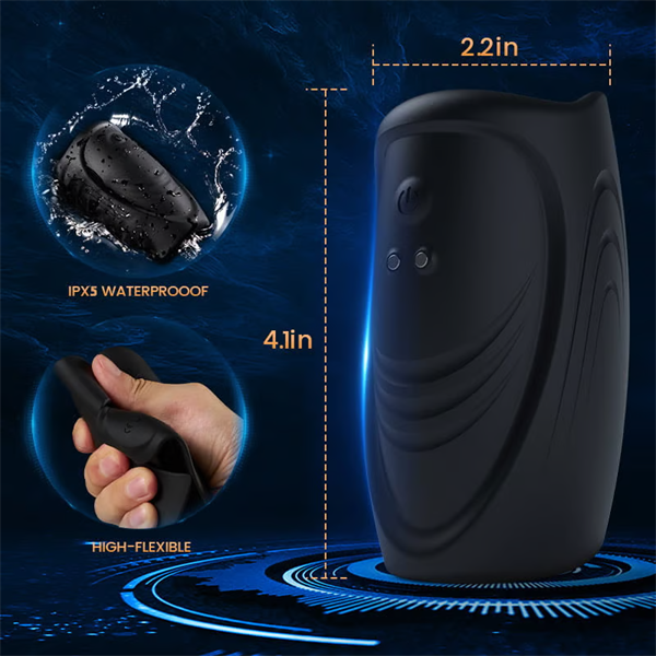 2 In 1 Flexible Handheld 10 Vibrating Stamina Training Stroker