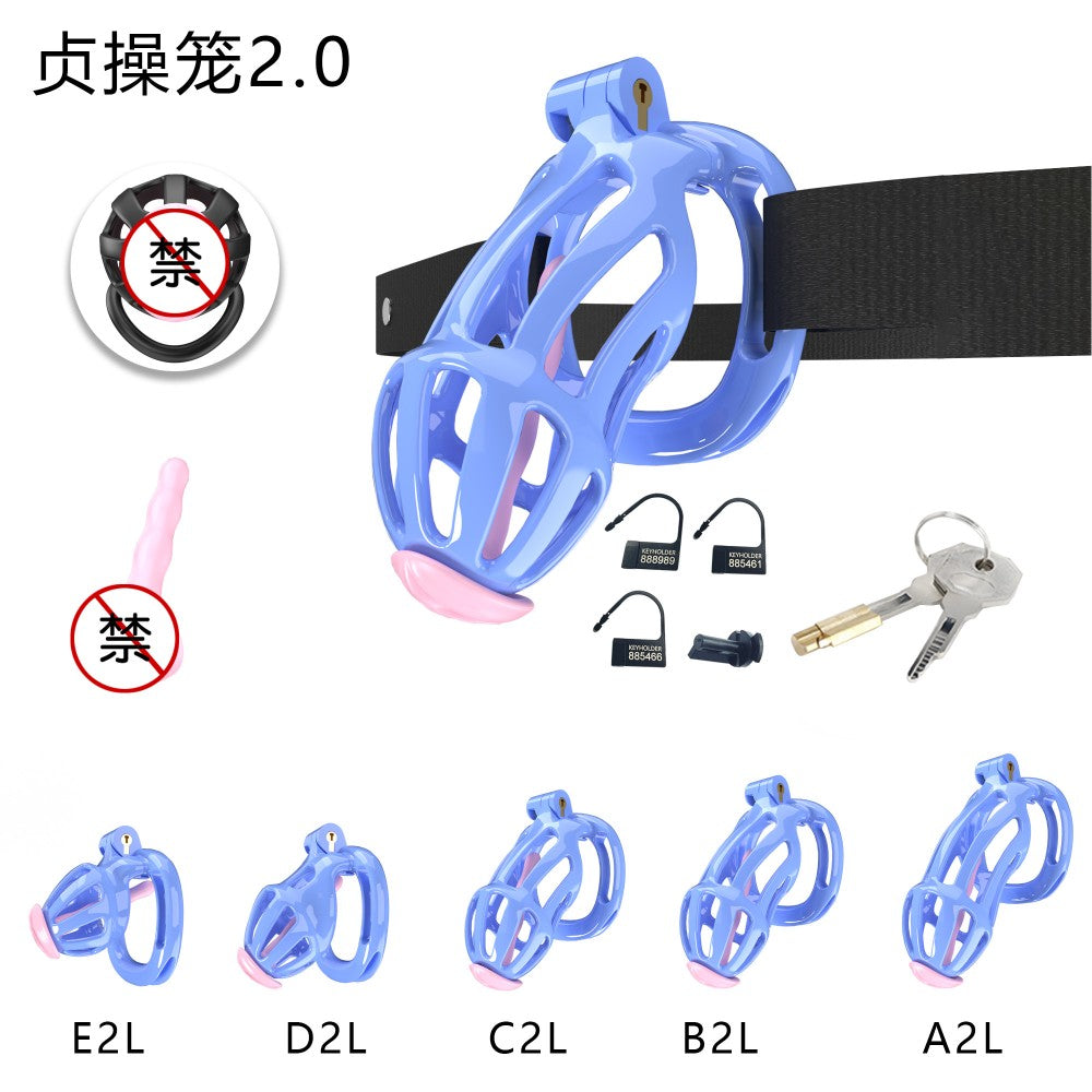 3D-Printed Resin Chastity Cage with Strap – A2–E2, 5 Colors