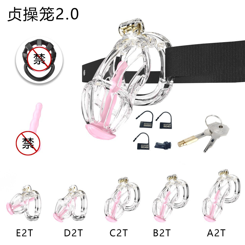 3D-Printed Resin Chastity Cage with Strap – A2–E2, 5 Colors