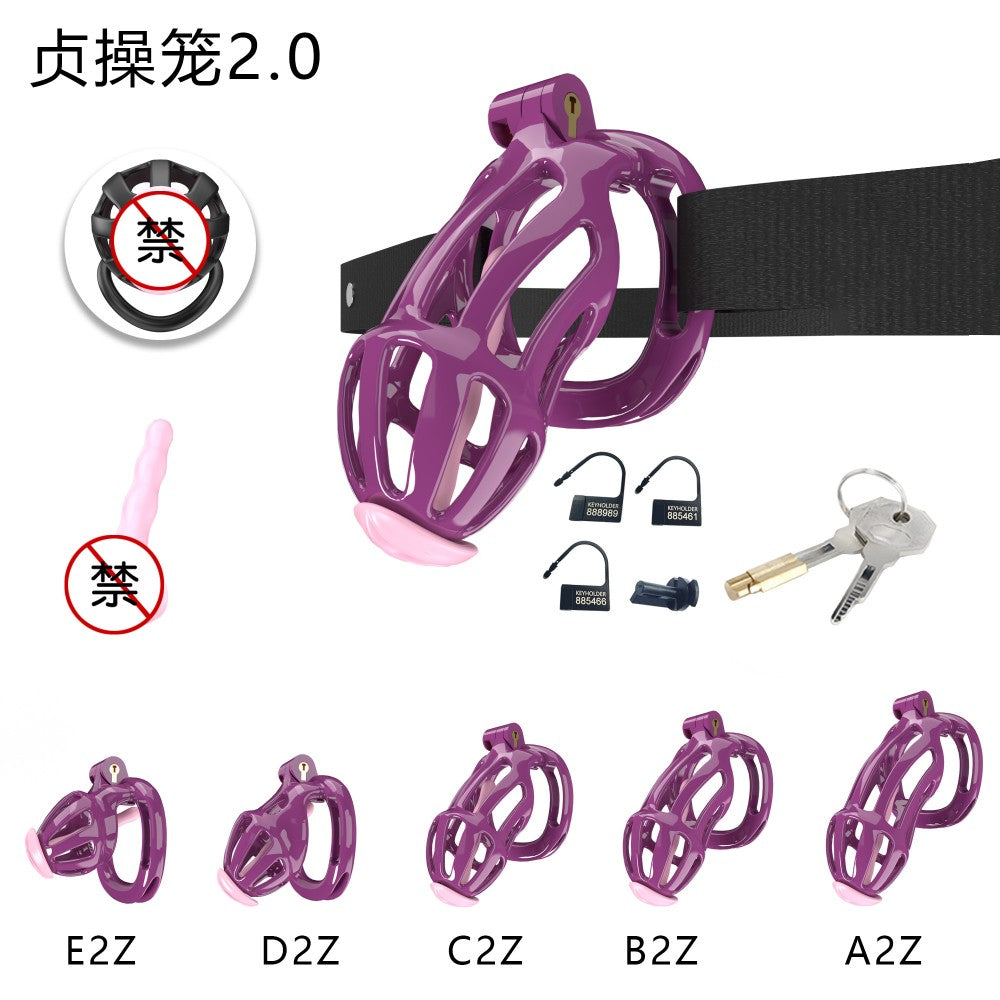 3D-Printed Resin Chastity Cage with Strap – A2–E2, 5 Colors