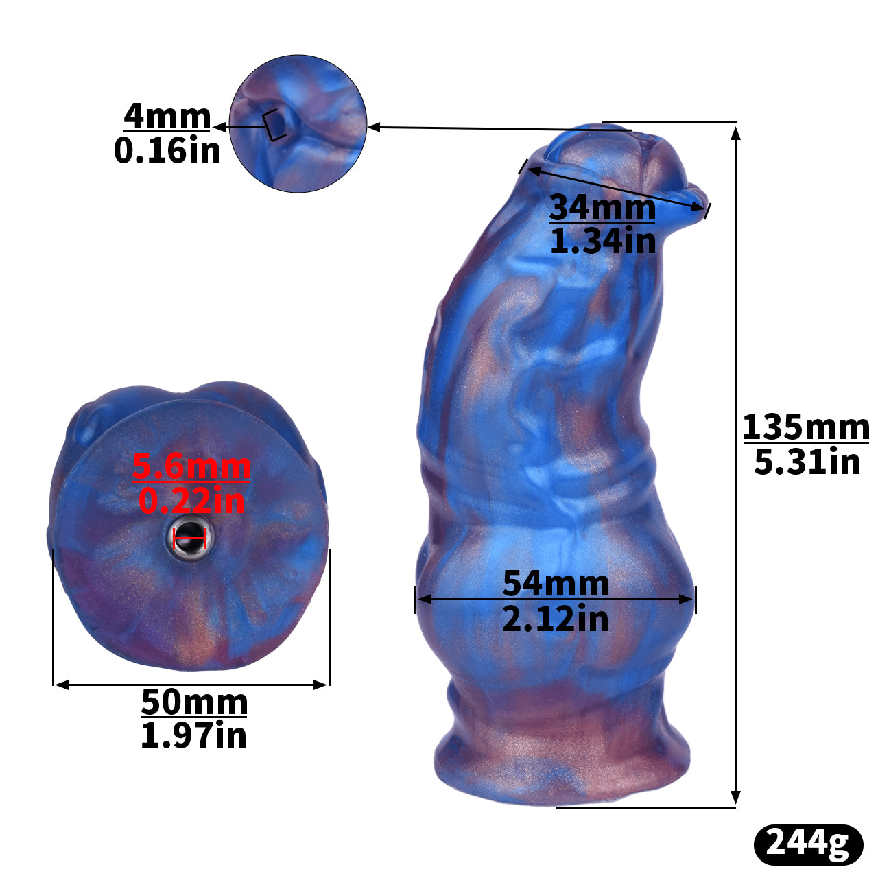 Enclosed Inverted Stainless Steel Chastity Cage – 33 × 45mm