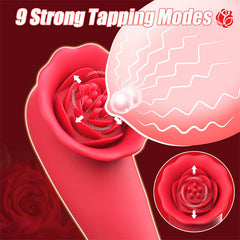 2 in 1 Tapping Rose Vibrator Dildo