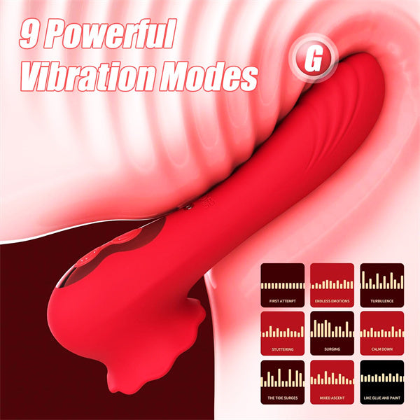 2 in 1 Tapping Rose Vibrator Dildo