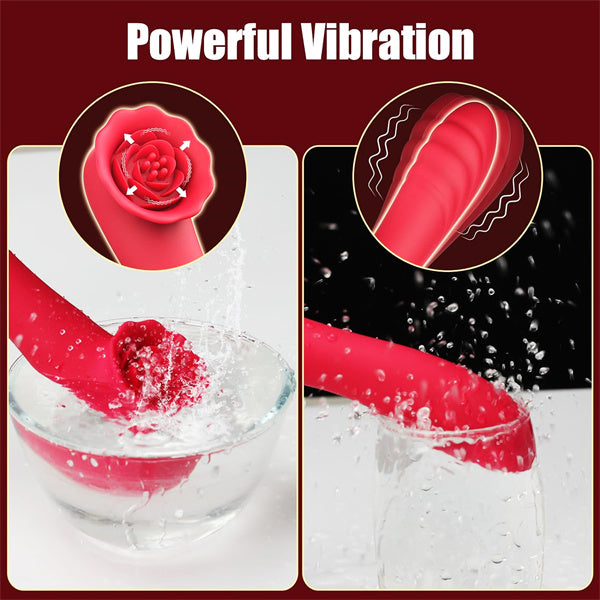 2 in 1 Tapping Rose Vibrator Dildo