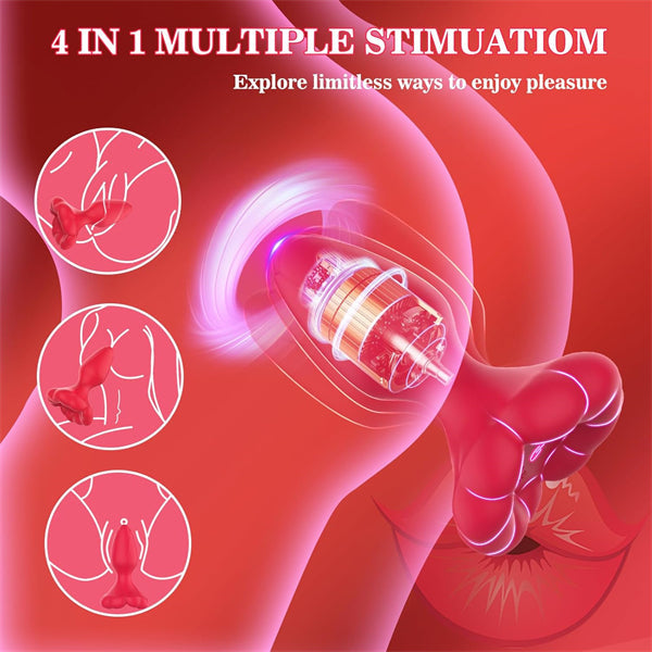 360° Rotating Rose Anal Plug Vibrator with APP Remote