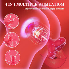 360° Rotating Rose Anal Plug Vibrator with APP Remote