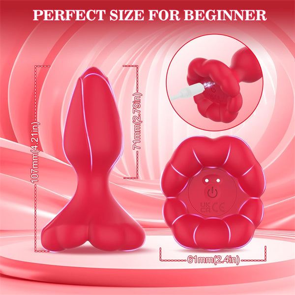 360° Rotating Rose Anal Plug Vibrator with APP Remote