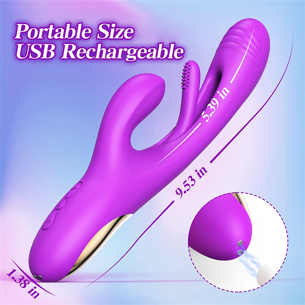 3IN1 Flapping Rabbit Vibrator Purple