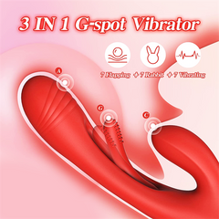 3IN1 Flapping Rabbit Vibrator Red
