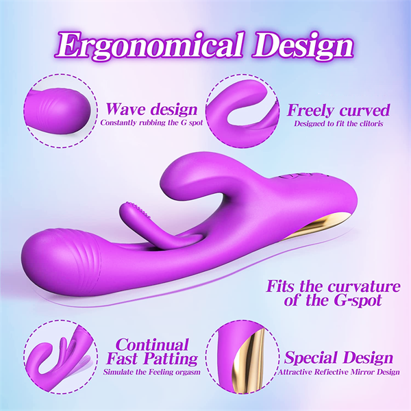 3IN1 Flapping Rabbit Vibrator Purple