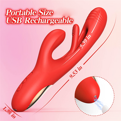 3IN1 Flapping Rabbit Vibrator Red