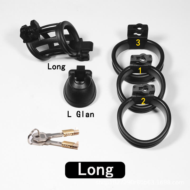 3D-Printed Double-Headed Chastity Cage with 3 Rings